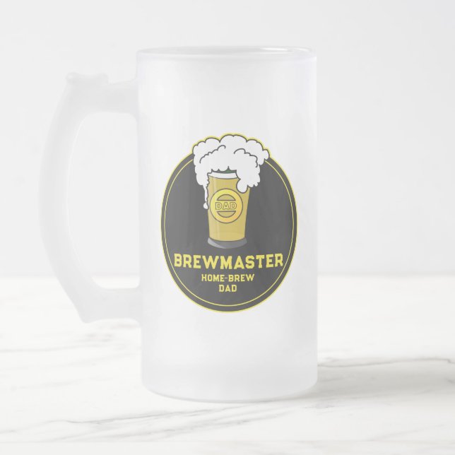 Taza De Cristal Esmerilado Brewmaster Beer casa-brew papá (Izquierda)