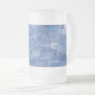 Taza De Cristal Esmerilado Brick Abstract Winter Blues Frosted Glass Beer Mug