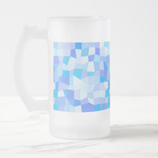 Taza De Cristal Esmerilado Bright Blues Mosaic (Izquierda)