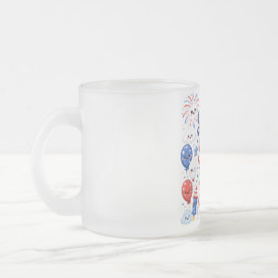 Taza De Cristal Esmerilado Brilla y sonríe este 4 de julio Cute Kawaii