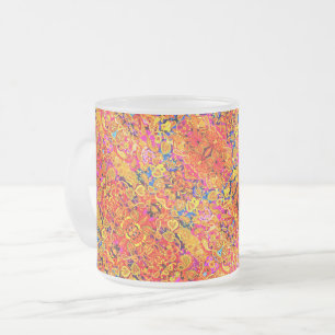 Taza De Cristal Esmerilado Brillante paisley floral artístico