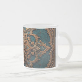 Taza De Cristal Esmerilado Brown-Aqua Elegance