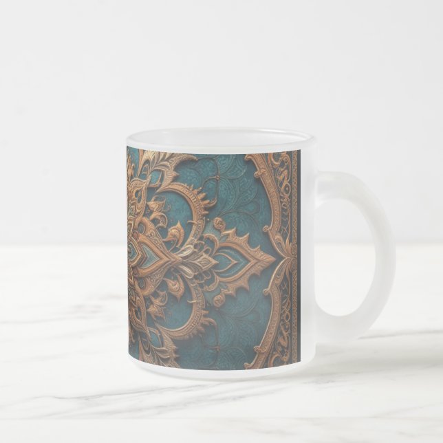 Taza De Cristal Esmerilado Brown-Aqua Elegance (Derecha)