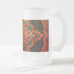 Taza De Cristal Esmerilado Brown-Aqua Elegance