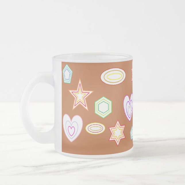 Taza De Cristal Esmerilado Brown Shapes mug (Izquierda)
