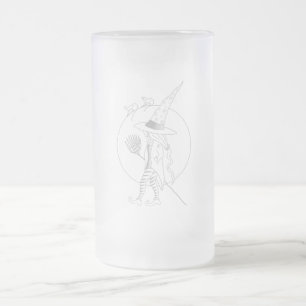 Taza De Cristal Esmerilado Bruja de Halloween