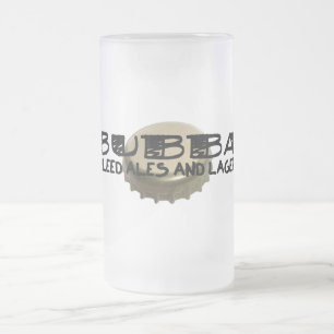 Taza De Cristal Esmerilado Bubba y casquillo de la botella de cerveza