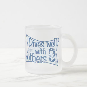 Taza De Cristal Esmerilado Bucea Bien Con Otros