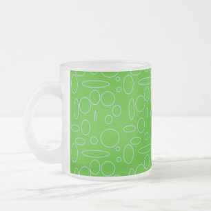 Taza De Cristal Esmerilado Bucles de círculos verdes