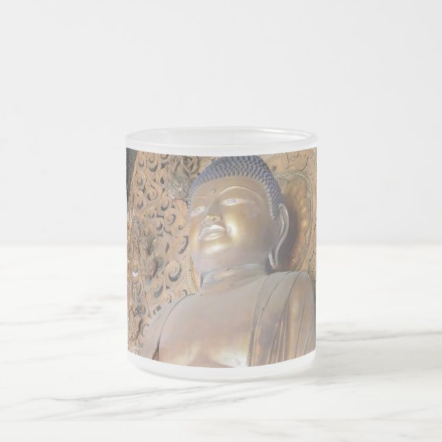 Taza De Cristal Esmerilado Buddha Gifsoftware (Centro)