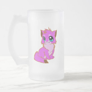 Taza De Cristal Esmerilado BUENA PEQUEÑA FUchsia, COCINA ROSA Y MARRÓN