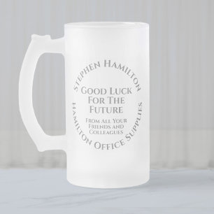 Taza De Cristal Esmerilado Buena Suerte para el Futuro Regalo de Despedida