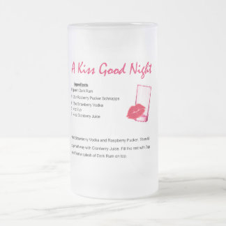 Taza De Cristal Esmerilado Buenas noches del beso