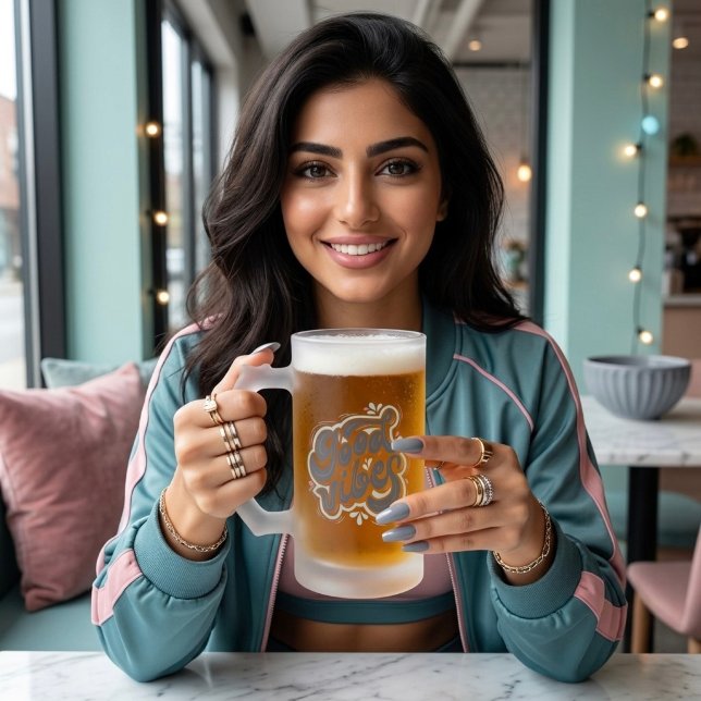 Taza De Cristal Esmerilado Buenas Vibraciones (Subido por el creador)