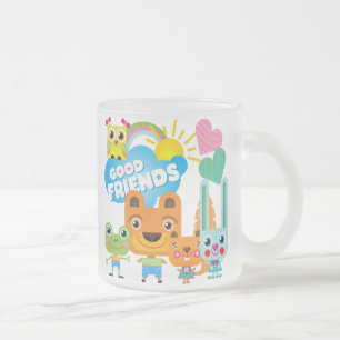 Taza De Cristal Esmerilado Buenos amigos de los animales