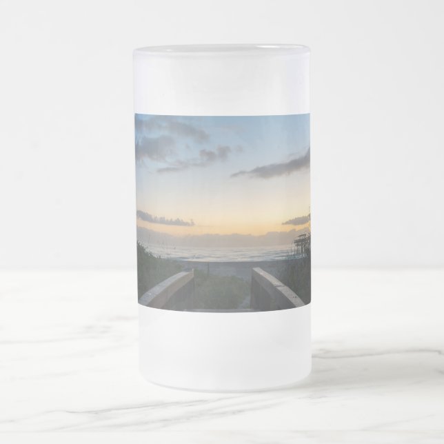 Taza De Cristal Esmerilado Buenos días 2017 Cerveza de vidrio escarpada (Centro)