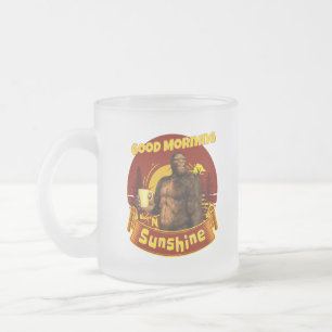 Taza De Cristal Esmerilado Buenos días Sunshine Funny Bigfoot