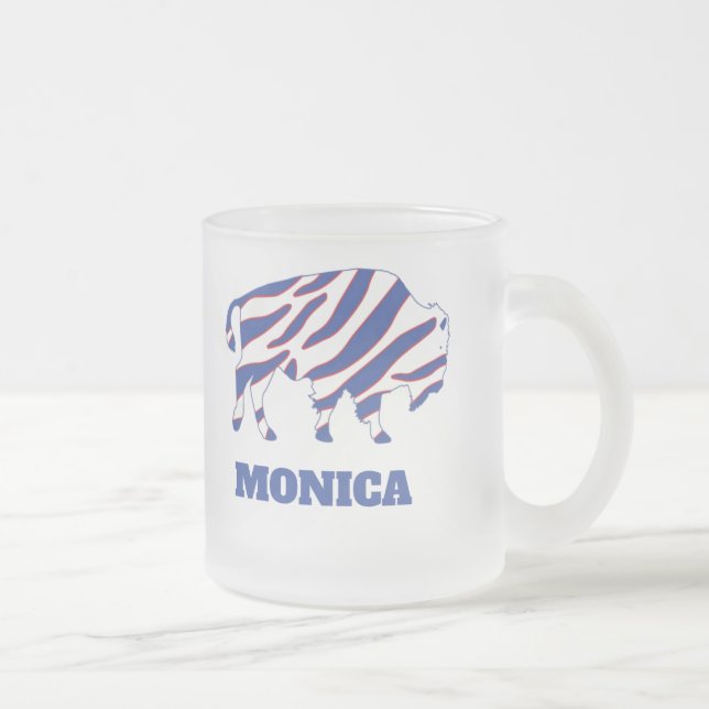 Taza De Cristal Esmerilado Buffalo Bills zubaz custom name (Derecha)