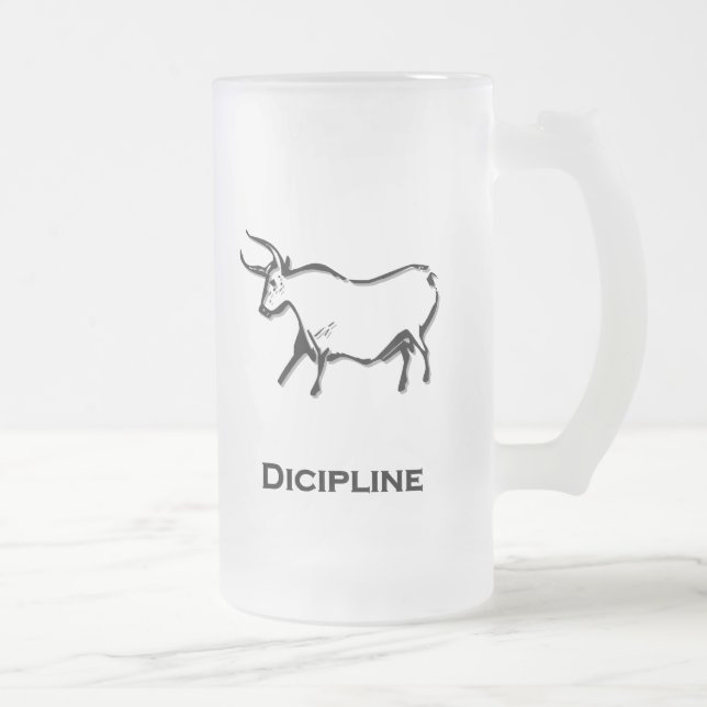 Taza De Cristal Esmerilado Bull Dicipline Black (Derecha)