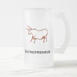 Taza De Cristal Esmerilado Bull Entrepreneur Brown