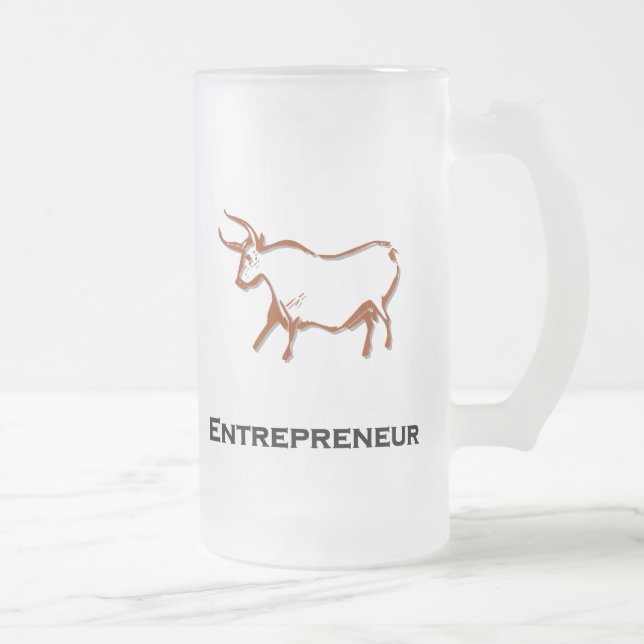 Taza De Cristal Esmerilado Bull Entrepreneur Brown (Derecha)
