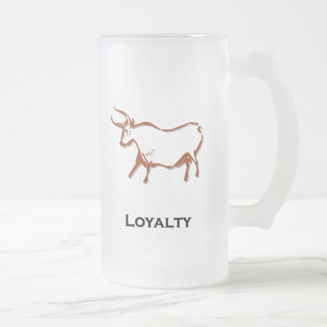 Taza De Cristal Esmerilado Bull Loyalty Brown (Derecha)