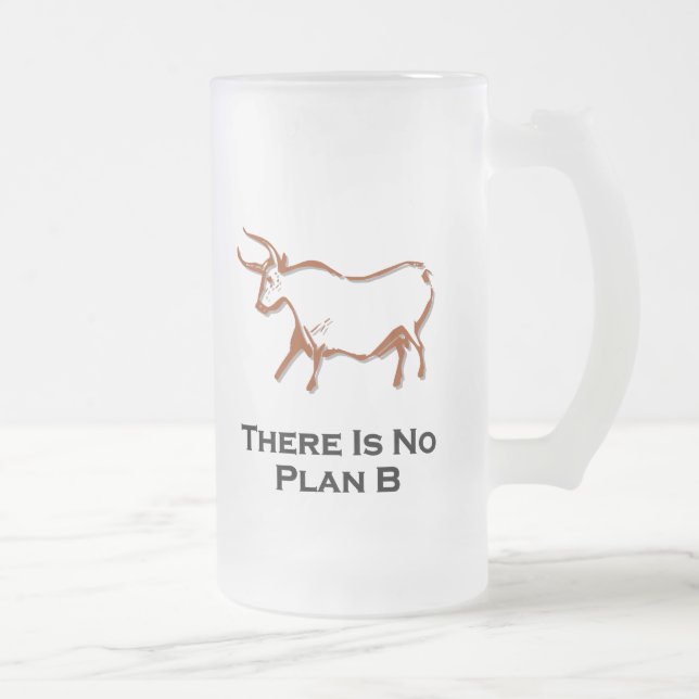 Taza De Cristal Esmerilado Bull No Hay Plan B Brown (Derecha)