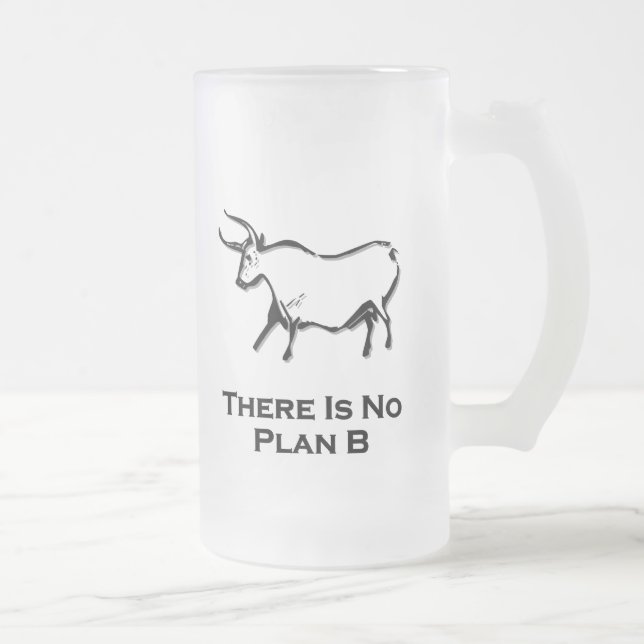 Taza De Cristal Esmerilado Bull No Hay Plan B Negro (Derecha)
