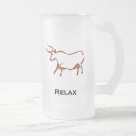 Taza De Cristal Esmerilado Bull Relax Brown