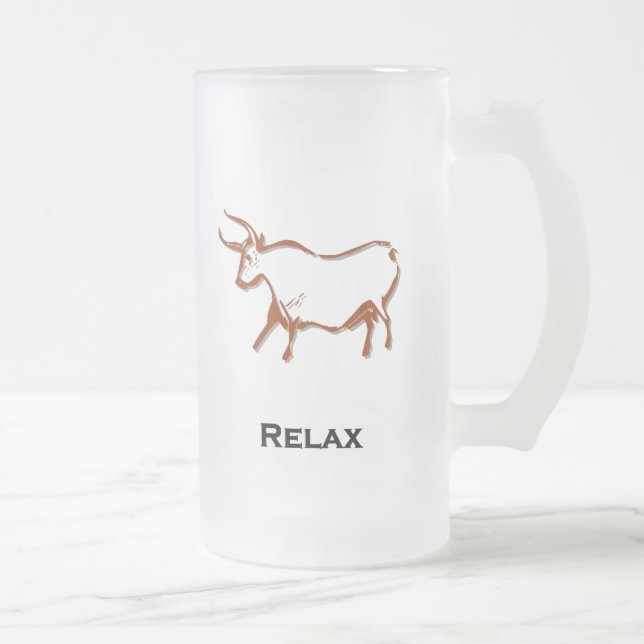Taza De Cristal Esmerilado Bull Relax Brown (Derecha)