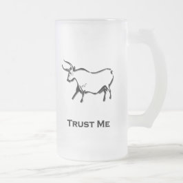 Taza De Cristal Esmerilado Bull Trust Me Black