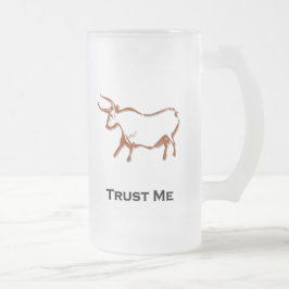 Taza De Cristal Esmerilado Bull Trust Me Brown