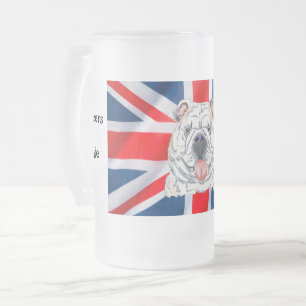 Taza De Cristal Esmerilado Bulldog de diversiones Jack English Saluda a Mate