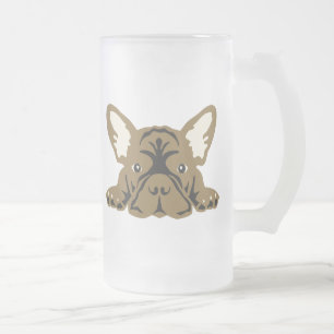 Taza De Cristal Esmerilado Bulldogs Franceses
