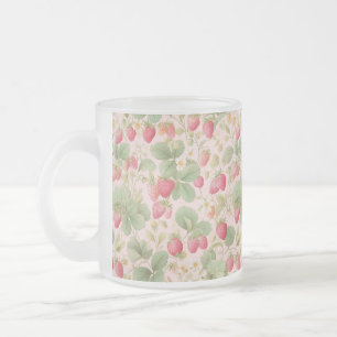 Taza De Cristal Esmerilado Bungalow de color agua dulce con fresas