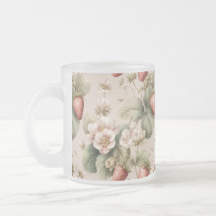 Taza De Cristal Esmerilado Bunny de color agua dulce con fresas