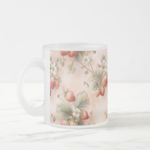 Taza De Cristal Esmerilado Bunny de color agua dulce con fresas