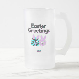 Taza De Cristal Esmerilado Bunny Fuzzys Gran Escarcha de vidrio escarcha