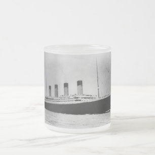 Taza De Cristal Esmerilado Buque de vapor RMS del trazador de líneas de