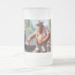 Taza De Cristal Esmerilado Burgueses de parrilladas de pies gigantes