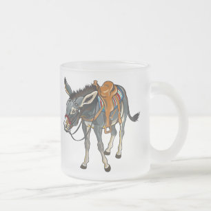 Taza De Cristal Esmerilado burro con montura