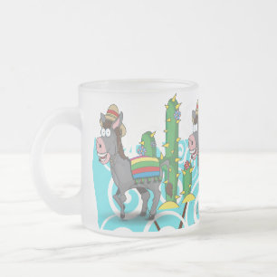 Taza De Cristal Esmerilado Burro mexicano