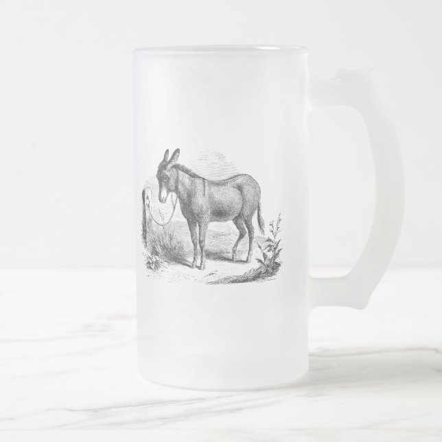 Taza De Cristal Esmerilado Burros retros personalizados burro nacional del (Derecha)