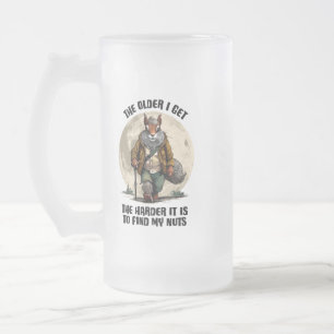 Taza De Cristal Esmerilado Buscar mis nueces - ardilla divertida