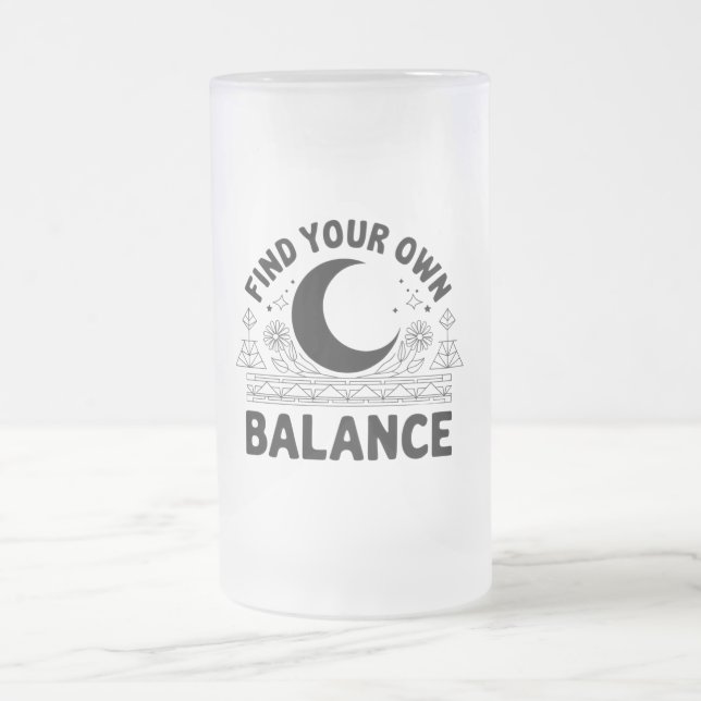 Taza De Cristal Esmerilado Buscar su propio saldo (Centro)