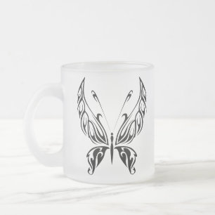 Taza De Cristal Esmerilado Butterrfly Silhouette Mug