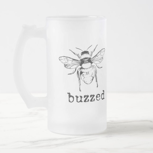 Taza De Cristal Esmerilado Buzzed Bee (Izquierda)