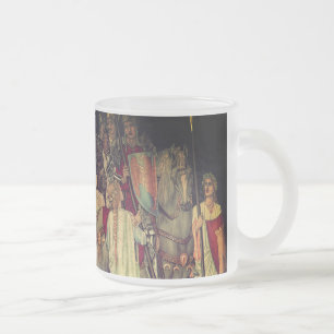 Taza De Cristal Esmerilado Caballeros medievales de la Mesa Redonda