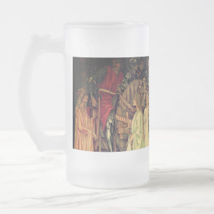 Taza De Cristal Esmerilado Caballeros medievales de la Mesa Redonda