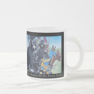 Taza De Cristal Esmerilado caballeros medievales históricos deambulando a cab